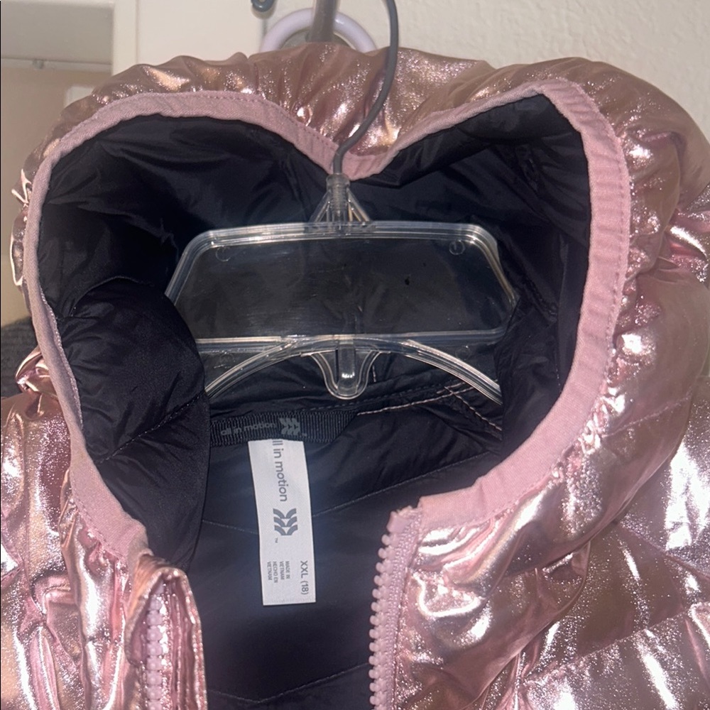Metallic Pink Puffer Jacket - Picture 5 of 11